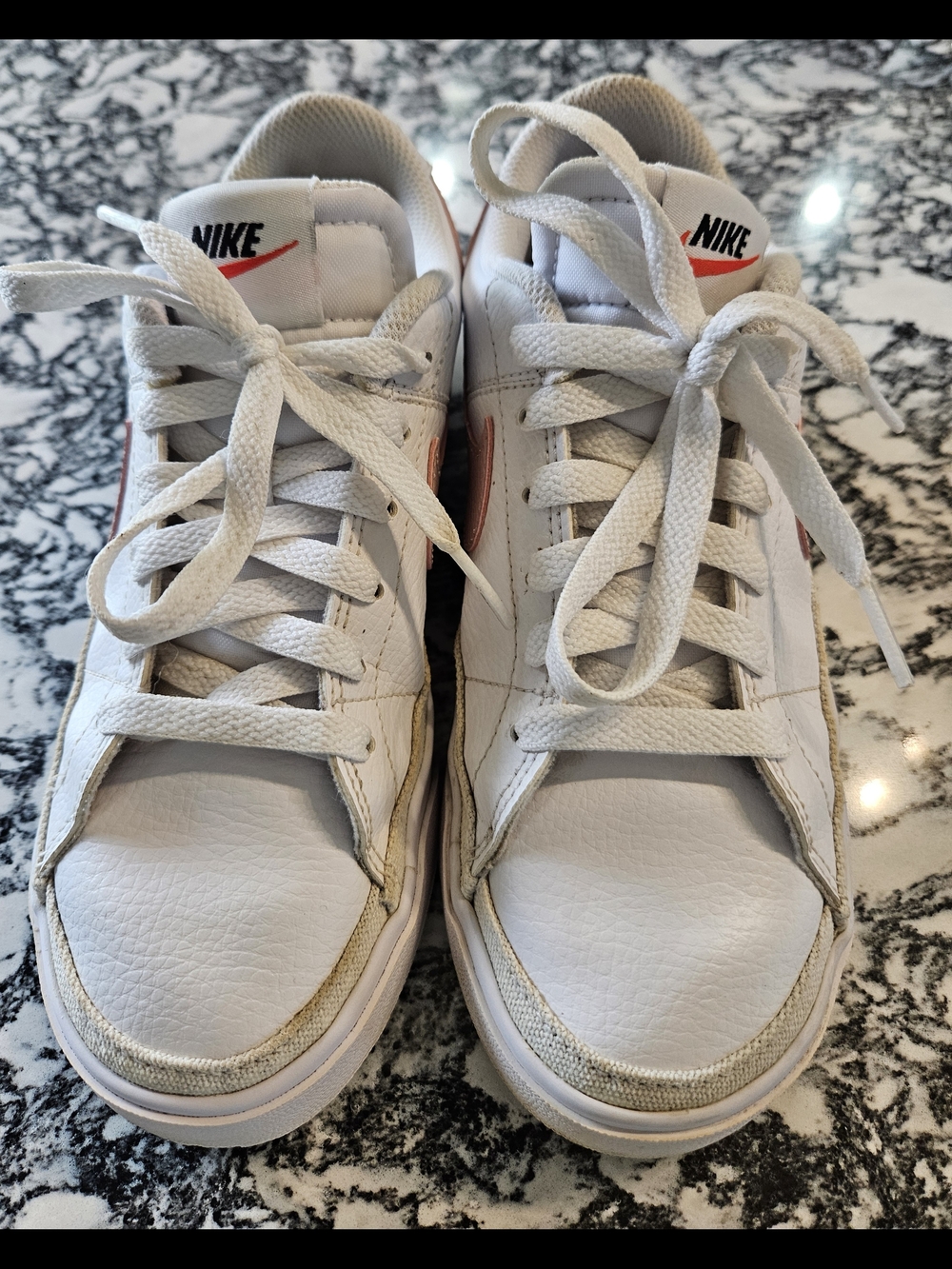 Nike White & Pink Low-Top Sneakers